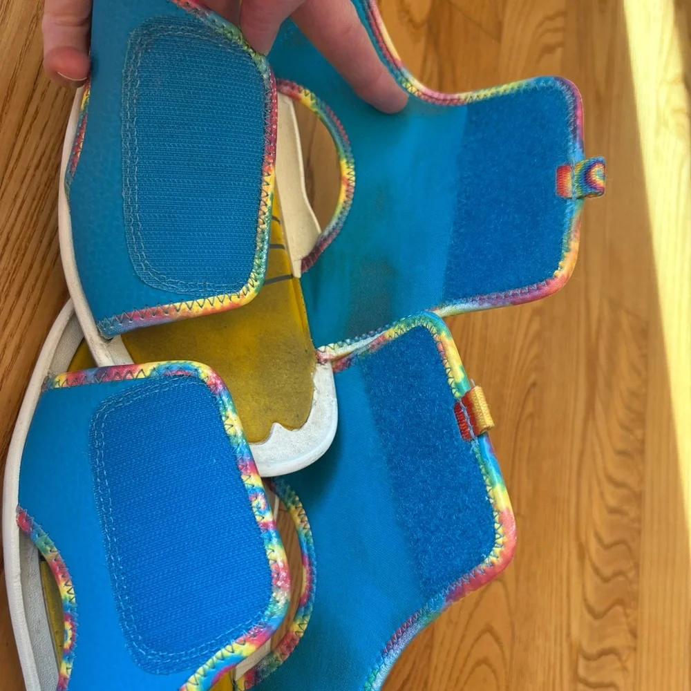 Keen Knotch Creek Sandals Big Kids youth boys size 4 girls Blue rainbow Shoes